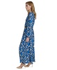 Women's Printed Long-Balloon-Sleeve Belted Dress