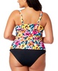 Plus Size Floral-Print Surplice Underwire Tankini Top & Bottoms 