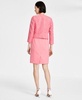 Women's Collarless Open-Front Tweed Jacket & Sheath Dress