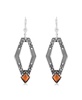 Sterling Silver and Geometric Shape Tiger's Eye Gemstone Lever Back Earrings