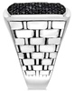 Men's Sterling Silver Ring, Black Sapphire Square (2 ct. t.w.) 