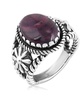 Sterling Silver Purple Spiny Oyster Concha Flower Ring, Size 6