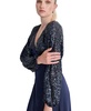 Women's Sequin Embellished Blouson-Sleeve Gown
