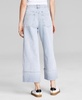 Women's Striped-Denim Cuffed Wide-Leg Jeans, Exclusively at Macy's