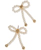 by Nadri 18k Gold-Plated Cubic Zirconia & Imitation Pearl Bow Drop Earrings