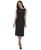 Women's Asymmetric-Neck Sleeveless Sheath Dress