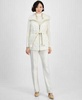 Women's Quilted Faux-Fur Sleeveless Vest, Turtleneck Long-Sleeve Sweater & Flare Leg Compression Pants