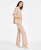 Women's Notched Collar One-Button Blazer, Printed Cowl Neck Cap-Sleeve Top & Mid Rise Pull-On Pants