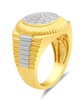 Men's Diamond Two-Tone Circle Cluster Style Ring (1/10 ct. t.w.) in 18k Gold-Plate  Sterling Silver (Also in Sterling Silver)