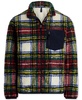Men's Plaid Pile Fleece Hybrid Jacket
