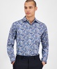 Men's Slim Fit Long Sleeve Button-Front Alhambra Floral Print Shirt, Exclusively at Macy's