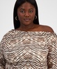 Trendy Plus Size Printed Asymmetric Drape Top, Exclusively at Macy's