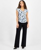 Petite Printed Ruffle-Sleeve Top
