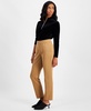 Petite Mid-Rise Pull-On Straight-Leg Pants