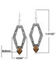 Sterling Silver and Geometric Shape Tiger's Eye Gemstone Lever Back Earrings