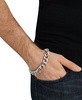 Men's Cubic Zirconia Pavé Curb Link Chain Bracelet in Sterling Silver