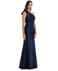Plus Size Bow One-Shoulder Satin Trumpet Gown