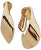 Gold-Tone Twisted Large Hoop Clip Earrings