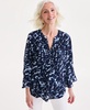 Women's Printed Pintuck Ruffle Sleeve Blouse, Exclusively at Macy's