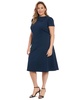 Plus Size Foldover-Neck Fit & Flare Dress