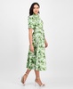 Women's Cotton Puff-Sleeve Belted Shirtdress