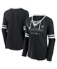 Women's Black Las Vegas Raiders Won and Done Lace-Up Long Sleeve Fashion Top