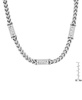 Men's Stainless Steel Wheat Chain and Simulated Diamonds Link Necklace