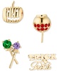 AVA NADRI 18k Gold-Plated 4-Pc. Set Mixed Stone Trick or Treat Single Stud Earrings