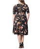 Plus Size Gabriella Ruched Sleeve Midi Dress with Pockets