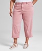Trendy Plus Size Barrel-Leg Cropped Pants, Exclusively at Macy's 