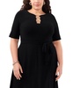 Plus Size Tie-Waist Hardware A-Line Dress