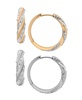 Crystal Swirl Hinged Hoop Duo Earrings