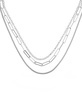 Triple Row 16" Chain Necklace in Silver Plate or Gold Plate
