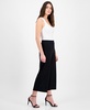 Women's Textured Knit Crepe Pull-On Cropped Palazzo Pants