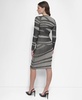 Women's Long Sleeve Printed Zipper Front Dress