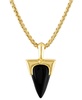 Men's Icon Black Onyx Pendant Necklace in 14k Gold-Plated Sterling Silver, 24" + 2" extender