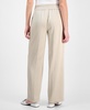 Women's Crinkled Satin Pull-On Wide-Leg High Rise Pants