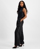 Petite Wide-Leg Rhinestone-Trim Pants, Created for Macy's