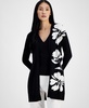 Women's Floral Instarsia Open-Front Cardiga