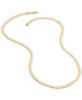 Polished Solid Flat Curb Link 22" Chain Necklace in 14k Gold-Plated Sterling Silver & Sterling Silver 