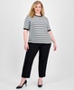Plus Size Crewneck Short-Sleeve Sweater
