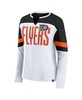 Women's White/Black Philadelphia Flyers Frozen Long Sleeve Notch Neck T-Shirt