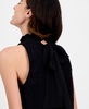 Women's High-Ruffle-Neck Sleeveless Lace Dress