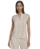 Women's Split-Neck Sleeveless Front-Seam Top