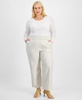 Trendy Plus Size Striped Pants, Exclusively at Macy's