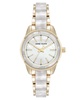 Women's Quartz Ivory Pearlescent Acetate and Gold-Tone Metal Alloy Link Bracelet Watch, 30mm