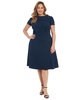 Plus Size Foldover-Neck Fit & Flare Dress