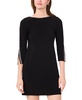 Petite Round-Neck Embellished-Sleeve Shift Dress