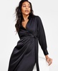 Women's Satin Tie-Front Dress, Exclusively at Macy's
