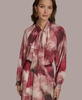 Women's Printed Tie-Neck A-Line Dress